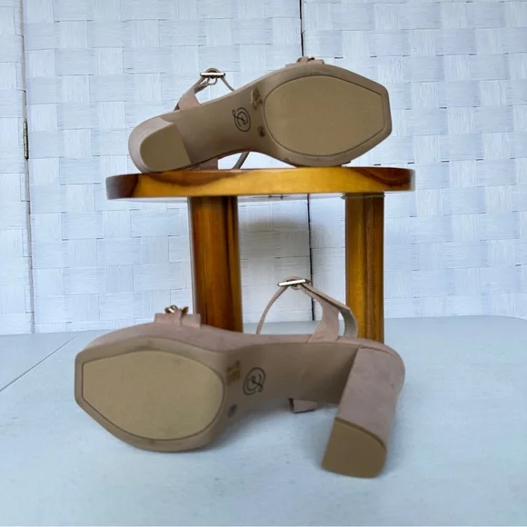 Chinese Laundry Tan Prom Wedding Date Party ‎ Sexy Platform Shoes Sz 7.5/38 - Picture 5 of 9